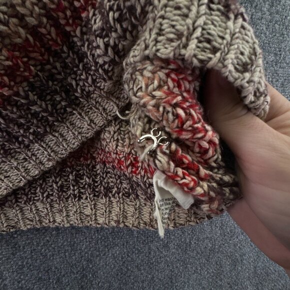 J. Crew Sweater Vest Women's Small Striped Knit Warm Beige Colorful Turtleneck - Picture 11 of 13